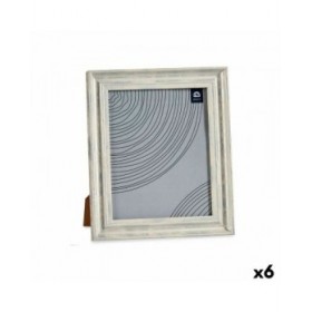 Cornice Portafoto Cristallo Argentato Legno Marrone Plastica (26 x 2 x 31 cm) (6 Unità)