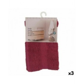 Telo da bagno Berilo 5313 Rosso Granato 80 % cotone 20 % Poliestere 70 x 0,5 x 130 cm (3 Unità)