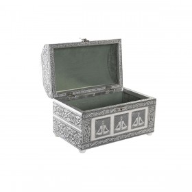 Scatola-Portagioie DKD Home Decor Verde Argentato Legno Alluminio 25 x 15 x 18 cm