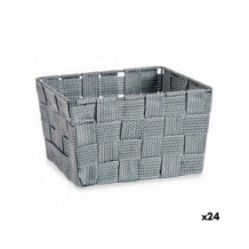 Cestino Multiuso Kipit A3-6878 Grigio Stoffa 15 x 10,5 x 20 cm Intrecciato (24 Unità)