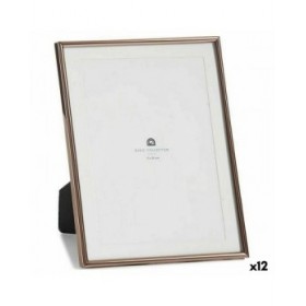 Cornice Portafoto Cristallo Acciaio Rame (13 x 23 x 18,4 cm) (12 Unità)