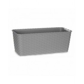 Vaso rettangolare da Balcone Stefanplast 73660 Grigio Plastica 13 x 11 x 29 cm (12 Unità)
