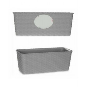 Vaso rettangolare da Balcone Stefanplast 73660 Grigio Plastica 13 x 11 x 29 cm (12 Unità)