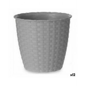 Vaso Stefanplast Grigio Plastica 14 x 13 x 14 cm (12 Unità)