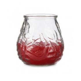 Candela Ibergarden 43594 Rosso Trasparente Vetro Paraffina Citronella Geranio 9 x 9,5 x 9 cm (6 Unità)