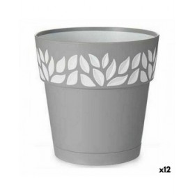 Vaso Autoirrigante Stefanplast Grigio 15 x 15 x 15 cm Bianco Plastica (12 Unità)