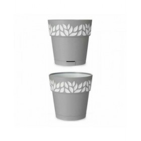 Vaso Autoirrigante Stefanplast Grigio 15 x 15 x 15 cm Bianco Plastica (12 Unità)