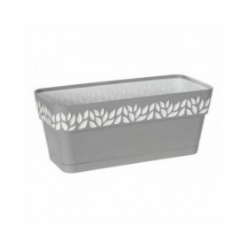 Vaso rettangolare da Balcone Stefanplast Cloe Bianco Grigio Plastica 13,3 x 12,3 x 29,3 cm (12 Unità)