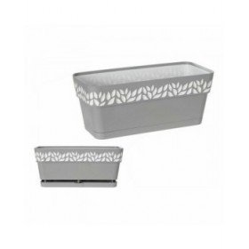 Vaso rettangolare da Balcone Stefanplast Cloe Bianco Grigio Plastica 13,3 x 12,3 x 29,3 cm (12 Unità)