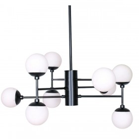 Lampadario DKD Home Decor Cristallo Nero (76.2 x 76.2 x 40.64 cm)