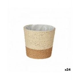 Vaso Ibergarden WY21-74 Marrone Naturale Corda Plastica 11 x 10,5 x 11 cm (24 Unità)