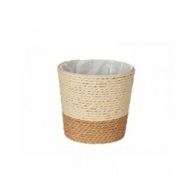 Vaso Ibergarden WY21-74 Marrone Naturale Corda Plastica 11 x 10,5 x 11 cm (24 Unità)