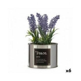 Pianta Decorativa Ibergarden Metallo Plastica Lattina Lavanda 10 x 18 x 10 cm (6 Unità)