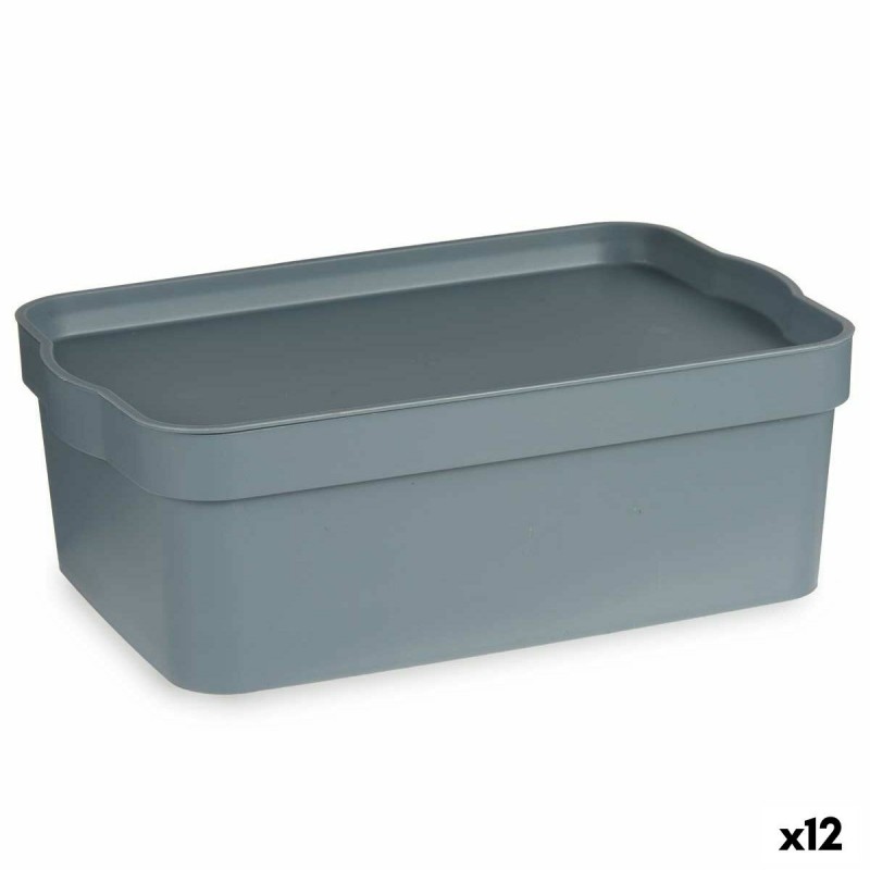 Scatola portaoggetti con coperchio Kipit TP593-2 Grigio Plastica 6 L 21,5 x 11 x 32 cm (12 Unità)