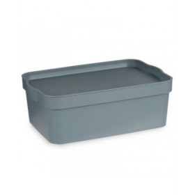 Scatola portaoggetti con coperchio Kipit TP593-2 Grigio Plastica 6 L 21,5 x 11 x 32 cm (12 Unità)