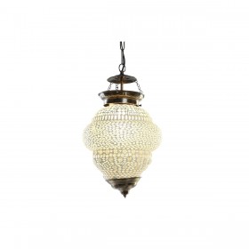 Lampadario DKD Home Decor Bianco Metallo Cristallo 25 W 23 x 23 x 33 cm