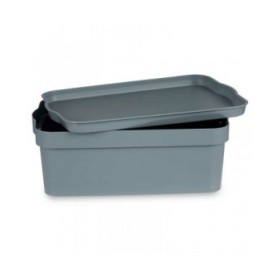 Scatola portaoggetti con coperchio Kipit TP593-2 Grigio Plastica 6 L 21,5 x 11 x 32 cm (12 Unità)