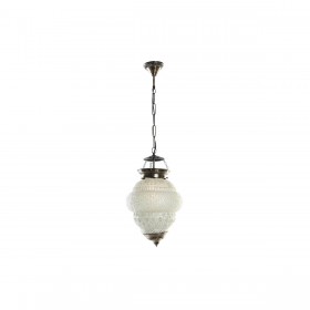 Lampadario DKD Home Decor Bianco Metallo Cristallo 25 W 23 x 23 x 33 cm