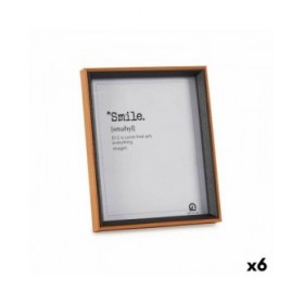 Cornice Portafoto Cristallo Nero Marrone Legno MDF (22 x 27 x 3 cm) (6 Unità)