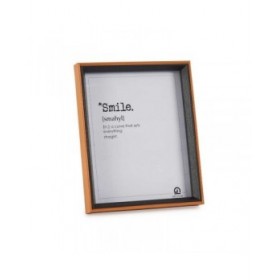 Cornice Portafoto Cristallo Nero Marrone Legno MDF (22 x 27 x 3 cm) (6 Unità)