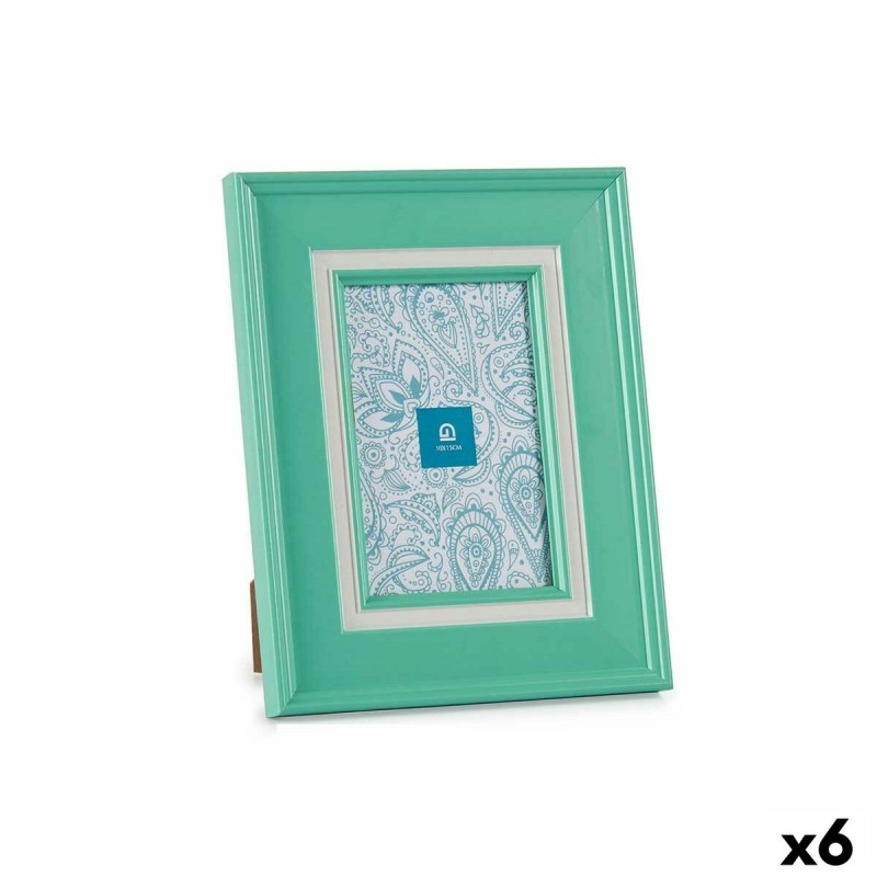 Cornice Portafoto Cristallo Verde Plastica (6 Unità) (2 x 23 x 18 cm)