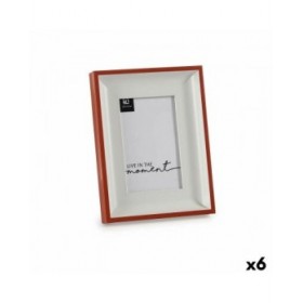 Cornice Portafoto Cristallo Rosso Bianco Plastica (2,5 x 21 x 16 cm) (6 Unità)