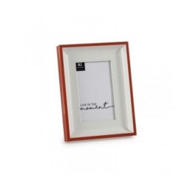 Cornice Portafoto Cristallo Rosso Bianco Plastica (2,5 x 21 x 16 cm) (6 Unità)