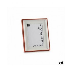 Cornice Portafoto Cristallo Rosso Bianco Plastica (2,5 x 26,2 x 21 cm) (6 Unità)