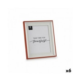 Cornice Portafoto Cristallo Rosso Bianco Plastica (2,5 x 31,2 x 26 cm) (6 Unità)