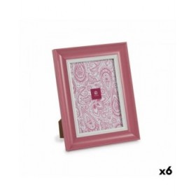 Cornice Portafoto Cristallo Rosa Plastica (6 Unità) (2 x 24 x 19 cm)