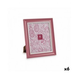 Cornice Portafoto Cristallo Rosa Plastica (6 Unità) (2 x 31 x 26 cm)