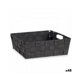Cestino Multiuso Kipit 79810 Nero Stoffa 3 L 23 x 8 x 27 cm 27 x 8 x 23 cm Intrecciato (48 Unità)