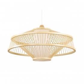 Lampadario DKD Home Decor Poliestere Bambù (50 x 50 x 23 cm)