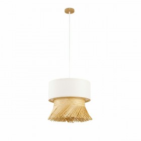 Lampadario DKD Home Decor Poliestere Bambù (40 x 40 x 39 cm)