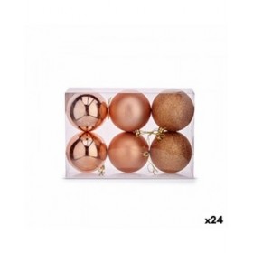 Set di palline di Natale Rame Plastica 8 x 9 x 8 cm (24 Unità)