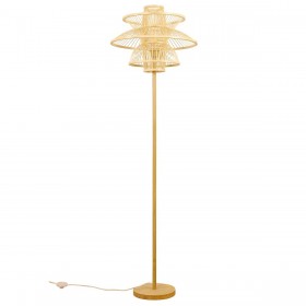 Lampada da Terra DKD Home Decor Poliestere Bambù (50 x 50 x 168 cm)
