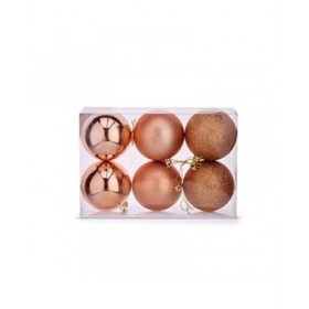 Set di palline di Natale Rame Plastica 8 x 9 x 8 cm (24 Unità)