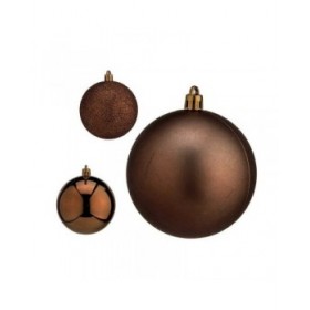 Set di palline di Natale Krist+ 00782 Marrone Plastica Ø 8 cm (24 Unità)