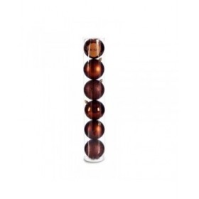 Set di palline di Natale Krist+ 00782 Marrone Plastica Ø 8 cm (24 Unità)
