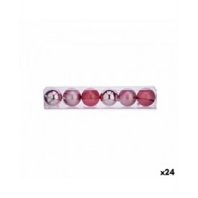 Set di palline di Natale Krist+ 00788 Rosa Plastica Ø 8 cm (24 Unità)