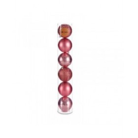 Set di palline di Natale Krist+ 00800 Rosa Plastica (24 Unità)