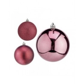 Set di palline di Natale Krist+ 00800 Rosa Plastica (24 Unità)