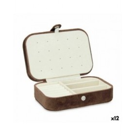 Scatola-Portagioie Marrone Velluto (16,2 x 6 x 11,5 cm) (12 Unità)