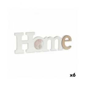 Cornice Portafoto Home Bianco Marrone Legno MDF 40 x 13,5 x 1,7 cm (6 Unità)