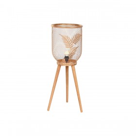 Lampada da tavolo DKD Home Decor Dorato Metallo Marrone 220 V 50 W Pino (32 x 32 x 90 cm)