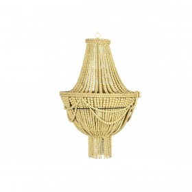 Lampadario DKD Home Decor Giallo Marrone Metallo Legno MDF 40 W 50 x 50 x 73 cm