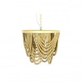 Lampadario DKD Home Decor Metallo Marrone Giallo 50 W Legno MDF (35 x 35 x 95 cm)
