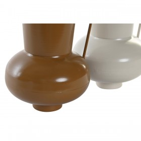 Vaso DKD Home Decor 13 x 12.5 x 17 cm Beige Metallo Arancio Senape (2 Unità)