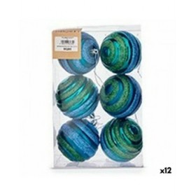 Set di palline di Natale Krist+ 00887 Azzurro Verde PVC Ø 8 cm (12 Unità)