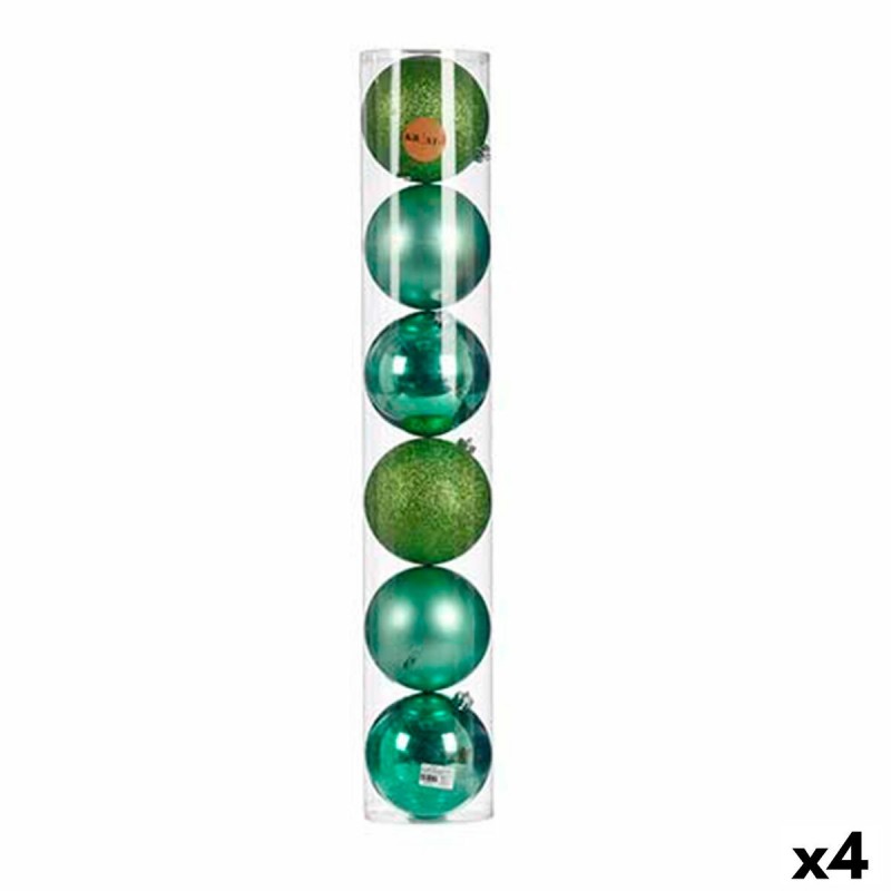 Set di palline di Natale Krist+ 00803 Verde Plastica 6 Pezzi (4 Unità)